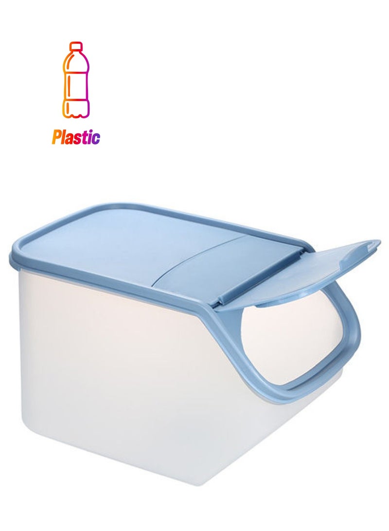 NIBEMINENT Plastic Food Storage Bin With Flip-Top Lid And Measurement Cup Blue 5Liters  - Image 1