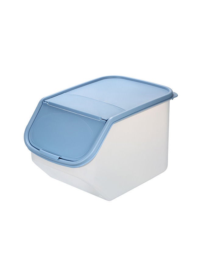 NIBEMINENT Plastic Food Storage Bin With Flip-Top Lid And Measurement Cup Blue 5Liters  - Image 3