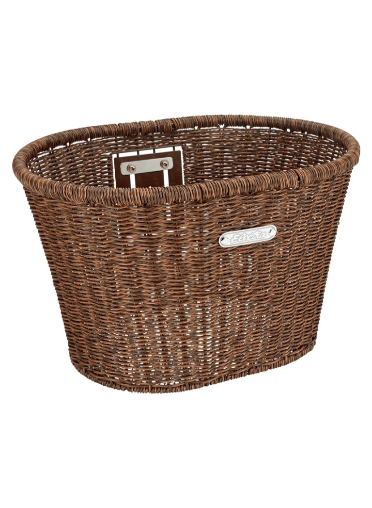 Electra Bicycle Company Electra Plastic Woven Headset Mount Basket Dark Brown - Image 1