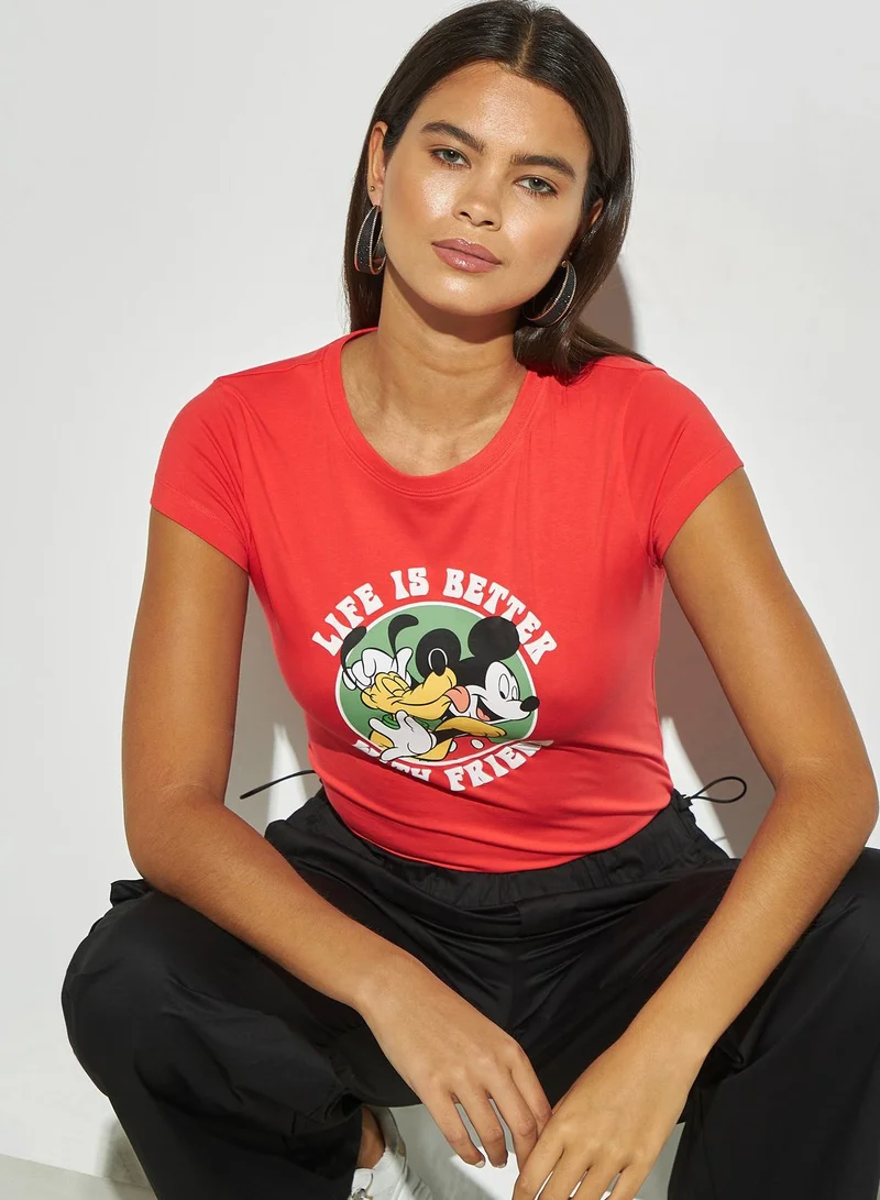 SP Characters Crew Neck Printed T-Shirt