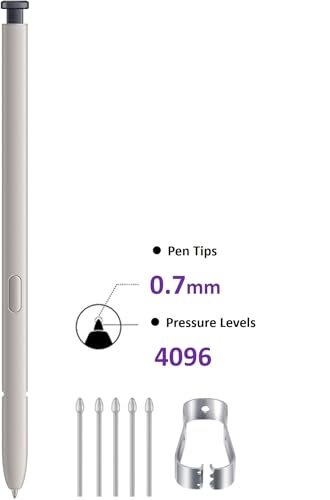 SLQ Galaxy S25 Ultra S Pen Replacement for Samsung Galaxy S25 Ultra Pen, S Pen S25 Ultra Stylus Pen [4096 Pressure Sensor] with 5xTips/Nibs (Titanium JetBlack) - Image 2