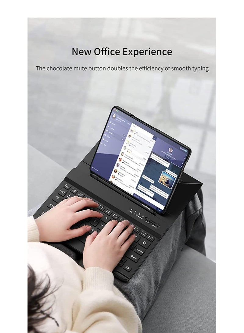 ELTRAZONE Samsung Galaxy Z Fold 4 Case,Screen Protector Keyboard Leather Case Stylus+Pen Slot Phone Office Kit,Folding Phone Cover for Samsung Galaxy Z Fold 4 5G-Black - Image 5