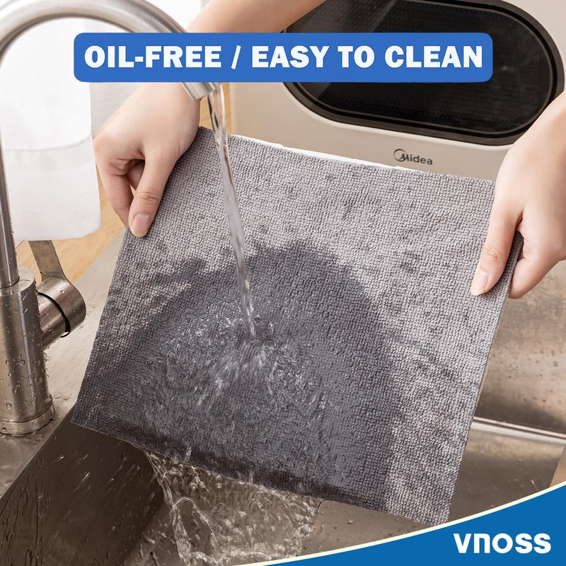 Vnoss 55 Pack Microfiber Cleaning Cloth Roll, Tear Away Reusable Towels, 11" X 9", Ultra Absorbent & Lint Free Cloth for Cars, Kitchen, Window, Home and Shop, Grey - Image 5