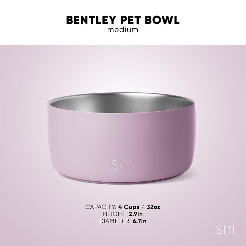 Simple Modern Stainless Steel Pet Water Bowl for Dogs & Cats | Insulated Stainless Steel Food Bowls for Dog Cat | No Tip No Slip BPA Free | Bentley Collection | Medium (4 Cups) | Sea Glass Sage - Image 4
