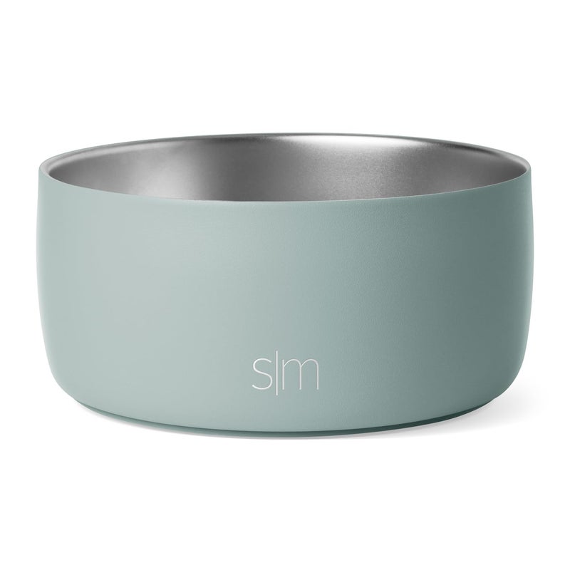 Simple Modern Stainless Steel Pet Water Bowl for Dogs & Cats | Insulated Stainless Steel Food Bowls for Dog Cat | No Tip No Slip BPA Free | Bentley Collection | Medium (4 Cups) | Sea Glass Sage - Image 1