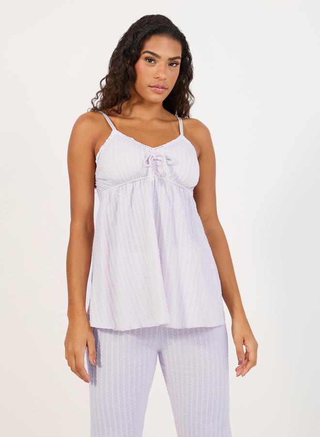 Styli Pack of 3 - Textured Cami, Trouser and Robe Set  - Image 4
