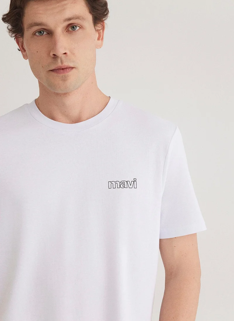 مافي Mavi Logo Printed White T-Shirt