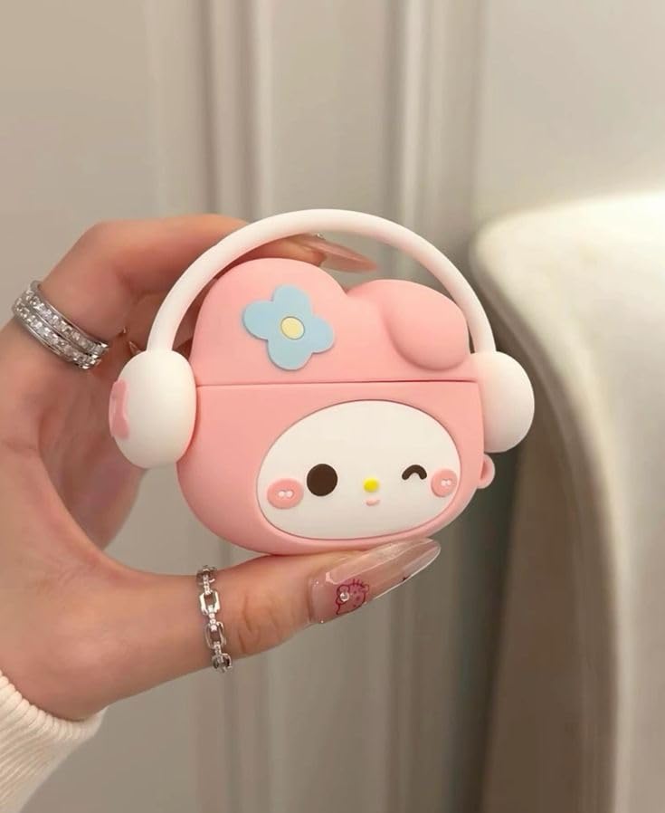 Meyaar Silicone Cute Cartoon Design Case Cover for Apple Airpods Pro Case 2019/Airpods Pro 2nd Generation Case 2022, 3D Cover for Airpods Pro 2 Case for Girls/Boys. (Peach Kitty) - Image 5