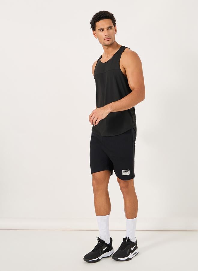 Styli Regular Fit Patch Detail Fleece Shorts  - Image 2