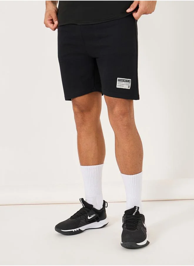 ستايلي Regular Fit Patch Detail Fleece Shorts