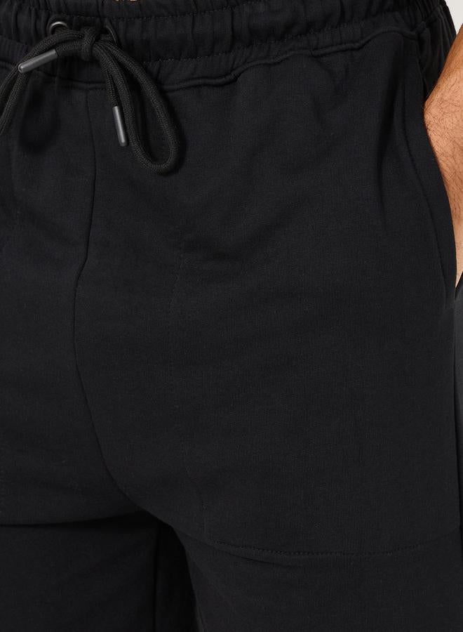 Styli Regular Fit Patch Detail Fleece Shorts  - Image 3
