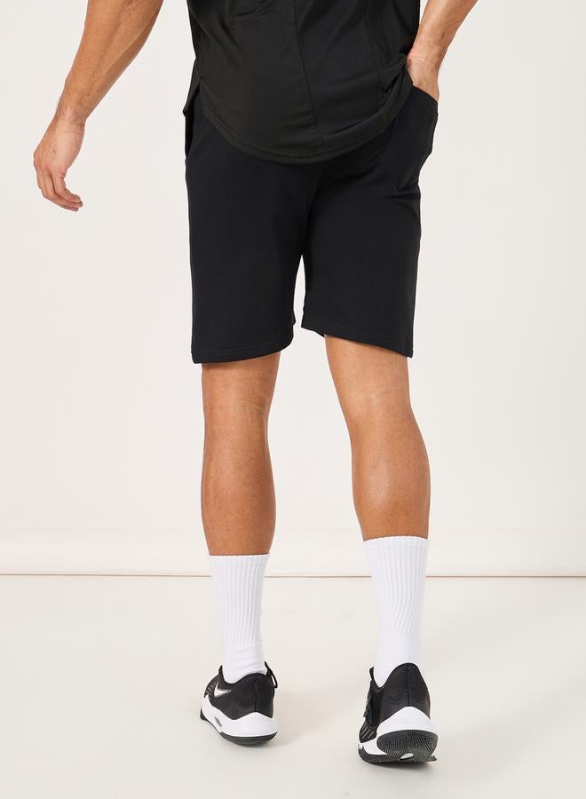 Styli Regular Fit Patch Detail Fleece Shorts  - Image 4
