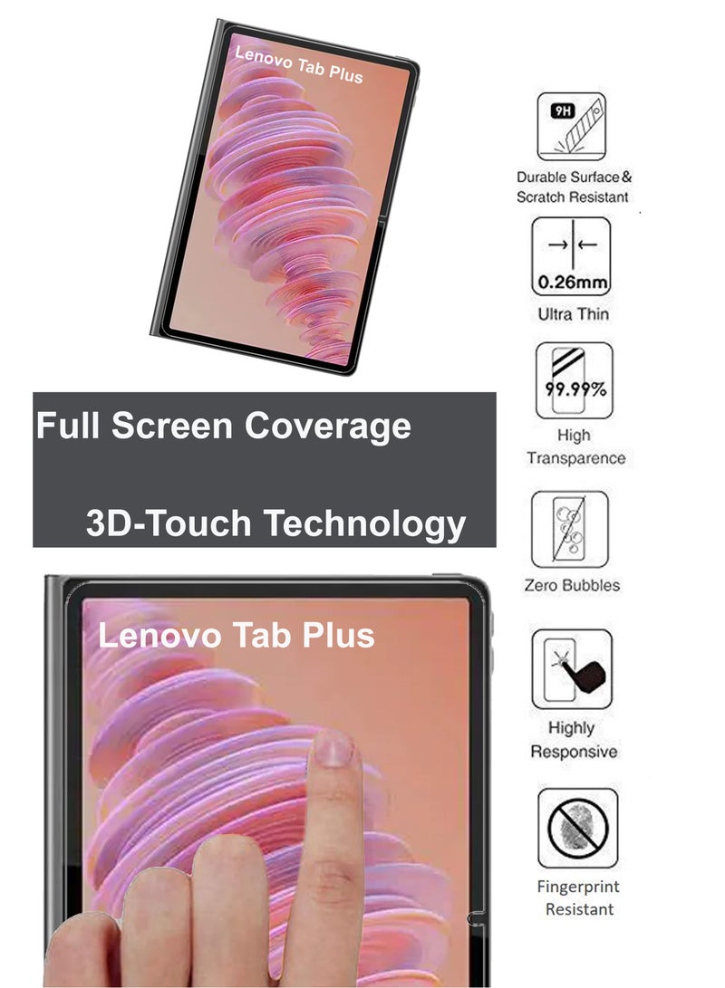 Lenovo Tab Plus - Tempered Glass Screen Protector - Premium HD Delicate Touch , Higher Transparency , Easy to Install ,Anti-scratch and Bubble-free Screen Protector - Image 4