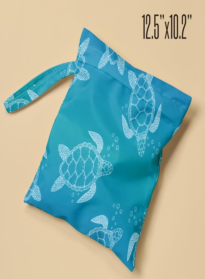 Pykfrhh Beach Wet Bags Waterproof Sandproof, Wet Bag for Swimsuit, Summer, Travel, Swimsuit, Vacation Sea Turtle Wet Bag - Image 4
