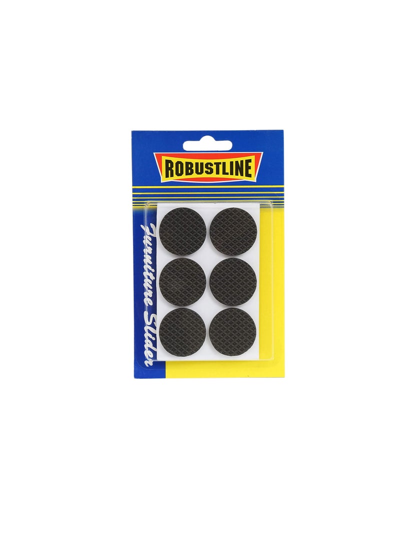 ROBUSTLINE ROBUSTLINE FURNITURE LEG PROTECTOR PADS FELT PADS ELF ADHESIVE ANTI SLIP BUMPER BLACK COLOR ROUND 30MMX40MM 6PCS CARD - Image 2