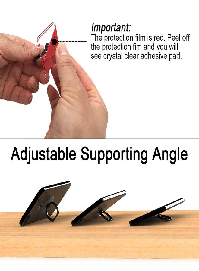 Attom Tech Transparent Phone Ring Holder Grip Tomorotec 360 Degree Free Rotation, Clear Cell Phone Finger Ring Kick-Stand Compatible with iPhone 14 13 12 X Plus, Galaxy S23 S22 Edge (Black) - Image 5