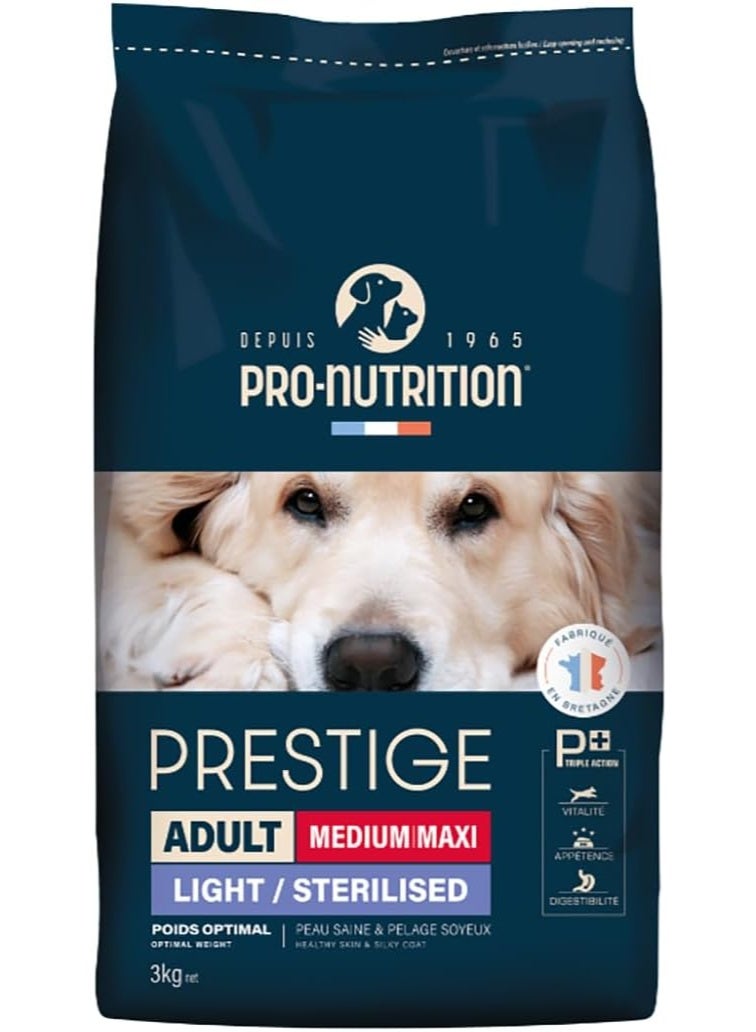 Pro nutrition Prestige Dog Adult Medium/ Maxi Sterilised 3Kg - Image 1