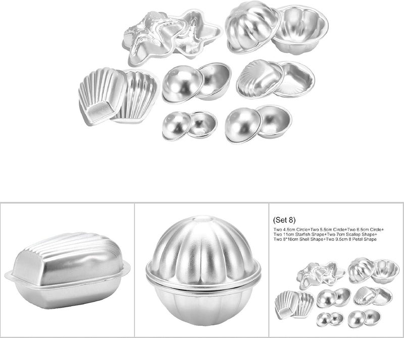 HEEPDD Metal Bath Bomb, Muffin & Cupcake Pans Crafting Tools for Handmade Soaps Candles Ice Cream, Durable Oxidation Film Easy Demould Hygienic Safe for Home Crafts Metal Bath (Combination 8) - Image 3
