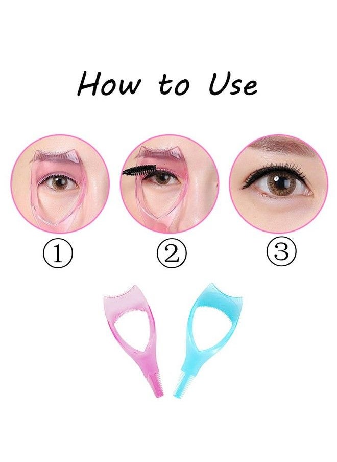 ericotry 3Pcs Plastic 3 In 1 Mascara Tool Makeup Eyelash Tool Upper Lower Eye Lash Mascara Guard Applicator Guide With Eyelash Assist Comb Brush Eyelashes Brush For Women Girls  - Image 5