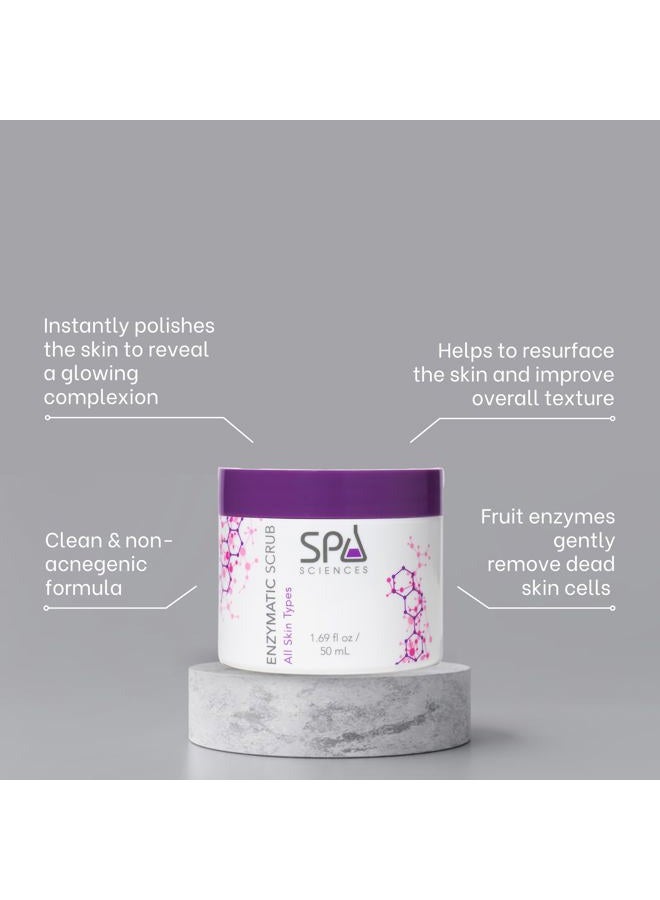 Spa Sciences - Enzymatic Scrub - Made in the USA - Non-abrasive Exfoliating Scrub - With Fruit Enzymes - Exfoliate, Smooth, Polish - Vegan - For All Skin Types - 1.69oz - Image 3