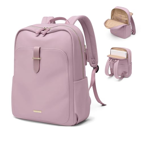 GOLF QUALITY Laptop Backpack for Women,Casual Work Business Backpacks Purse Carry on Travel Backpack,15.6 Inch,Pinkish purple - Image 1