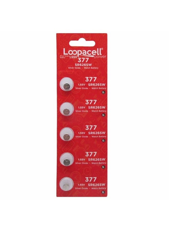 Loopacell 377/376 / SR626W / SR626SW / Silver Oxide Watch Batteries (Pack of 25) - Image 1