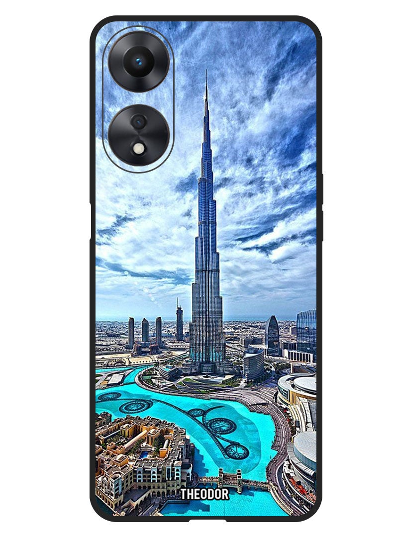 Theodor Protective Case Anti Scratch Shock Proof Bumper Cover For Oppo A98 Burj Khalifa in Day - Image 1