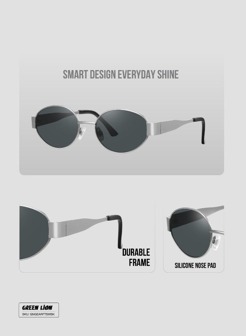 GREEN LION MONTARA Full Rim Polarized Sunglasses with UV400 / Unisex Riding Glasses Running Glasses Mountaineering Glasses Driving Glasses Fishing Glasses / UV Protection - Silver - Image 5