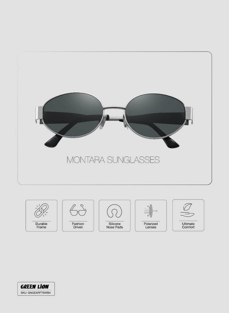 GREEN LION MONTARA Full Rim Polarized Sunglasses with UV400 / Unisex Riding Glasses Running Glasses Mountaineering Glasses Driving Glasses Fishing Glasses / UV Protection - Silver - Image 2