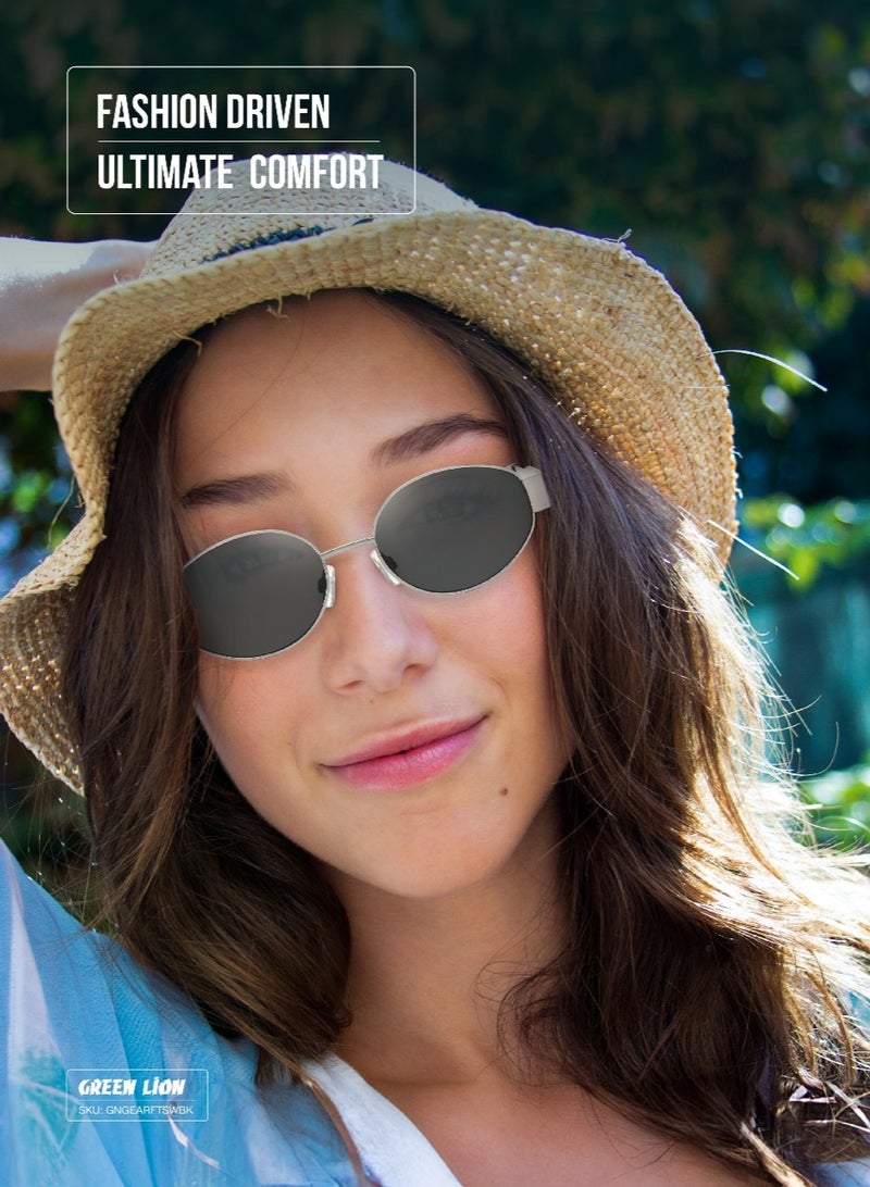 GREEN LION MONTARA Full Rim Polarized Sunglasses with UV400 / Unisex Riding Glasses Running Glasses Mountaineering Glasses Driving Glasses Fishing Glasses / UV Protection - Silver - Image 3