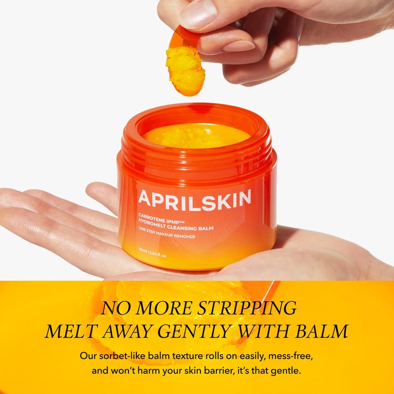APRILSKIN Carrotene IPMP Hydromelt Cleansing Balm, 3.04 fl.oz, Noncomedogenic, Grapefruit Peel Oil, O-Cymen-5-Ol helps reduce blackheads & breakouts, for sensitive & oily skin, Korean Skincare - Image 3