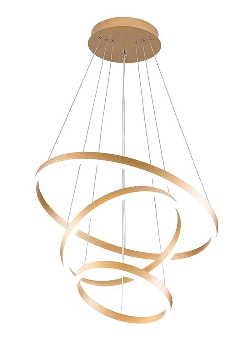 YD Modern Gold LED Ring Chandelier Light - Contemporary Ceiling Pendant for Living Rooms, Dining Rooms, and Hallways - Image 5