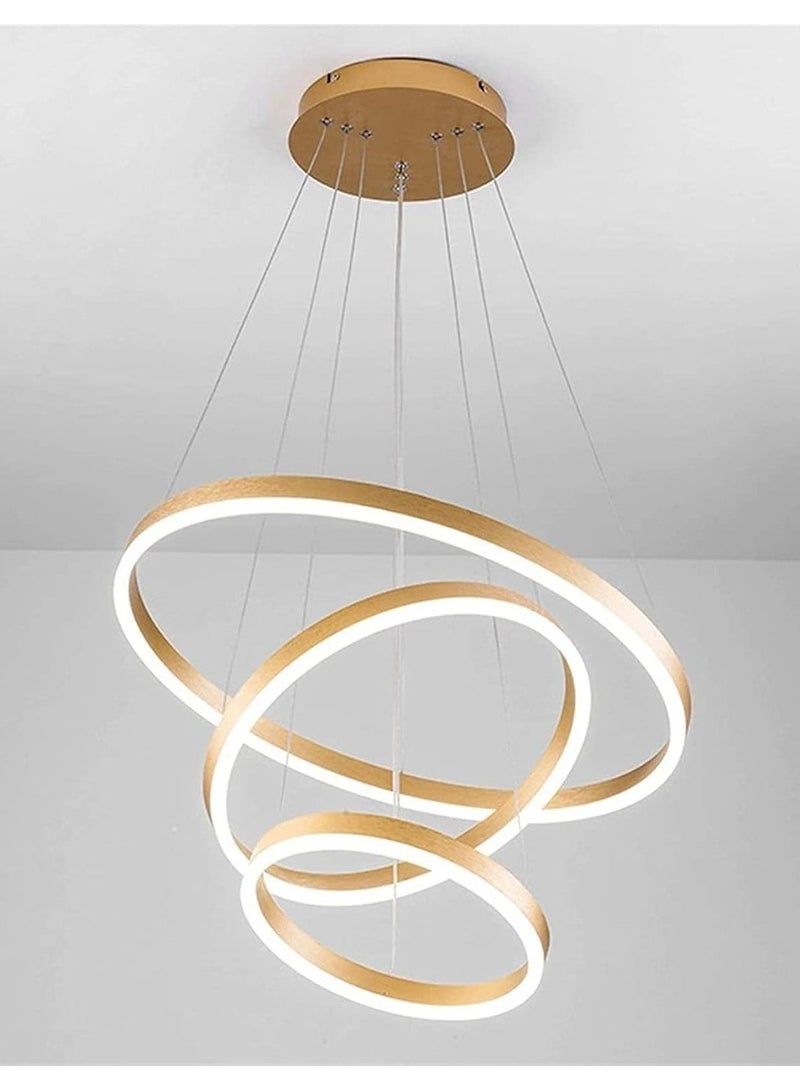 YD Modern Gold LED Ring Chandelier Light - Contemporary Ceiling Pendant for Living Rooms, Dining Rooms, and Hallways - Image 1
