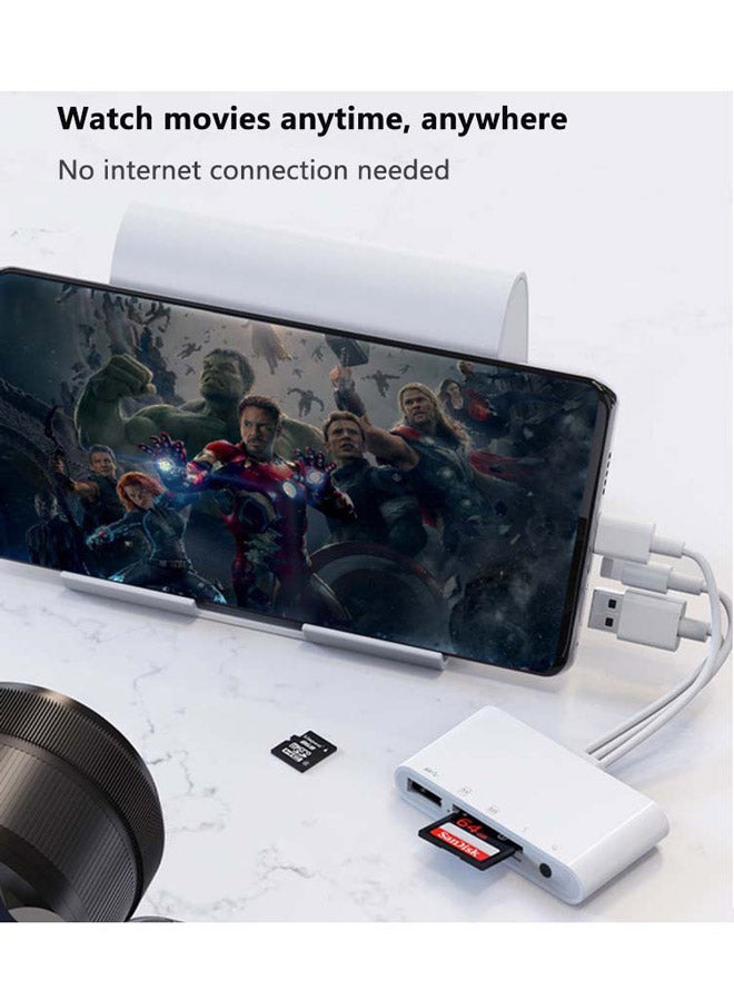 قارئ بطاقة SD للهاتف، عارض بطاقات كاميرا SD بفتحة مزدوجة لبطاقات MicroSD/SD، محول ذاكرة مزدوج الوصلات (Lightning وUSB-C) للتصوير الفوتوغرافي، يعمل بـ "التوصيل والتشغيل" - Image 4