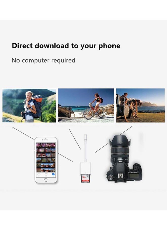 قارئ بطاقة SD للهاتف، عارض بطاقات كاميرا SD بفتحة مزدوجة لبطاقات MicroSD/SD، محول ذاكرة مزدوج الوصلات (Lightning وUSB-C) للتصوير الفوتوغرافي، يعمل بـ "التوصيل والتشغيل" - Image 5