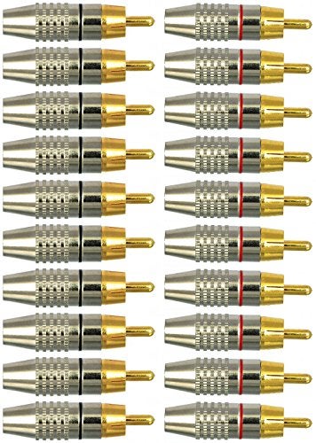 CESS RCA Plug Solder Gold Audio Video Adapter Cable Connector (20 Pack) - Image 1