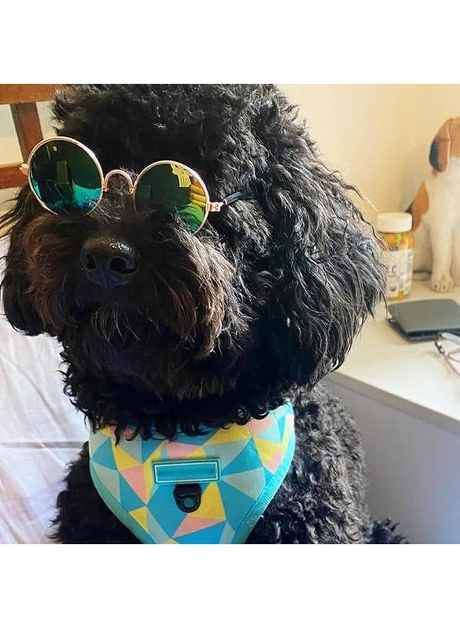 Pet Sunglasses Classic Retro Round Shape Reflection Eye Wear Uv Protection Stylish Goggles Sunglasses For Cat And Dogs - Multicolor (Pack Of 1)