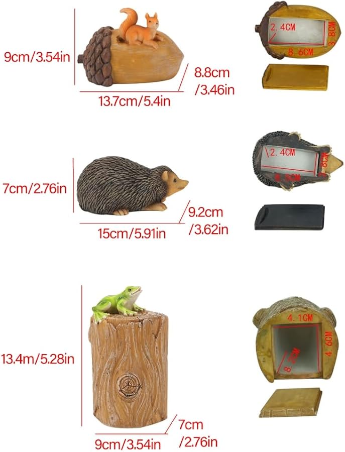 صندوق مجوهرات حيوان صخري من راتنج النمط B لحامل المفاتيح للداخل والخارج والشرفة والحديقة ورف الكتب - Image 4