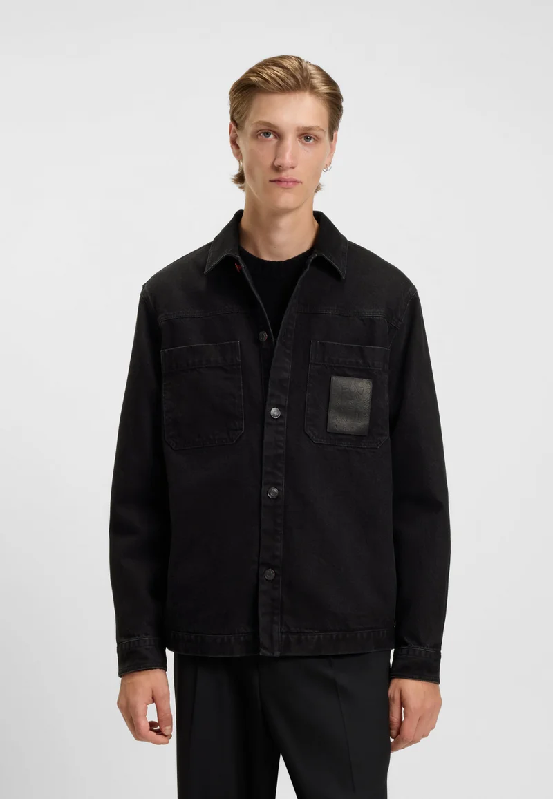 HUGO Oversized-fit shirt in cotton denim