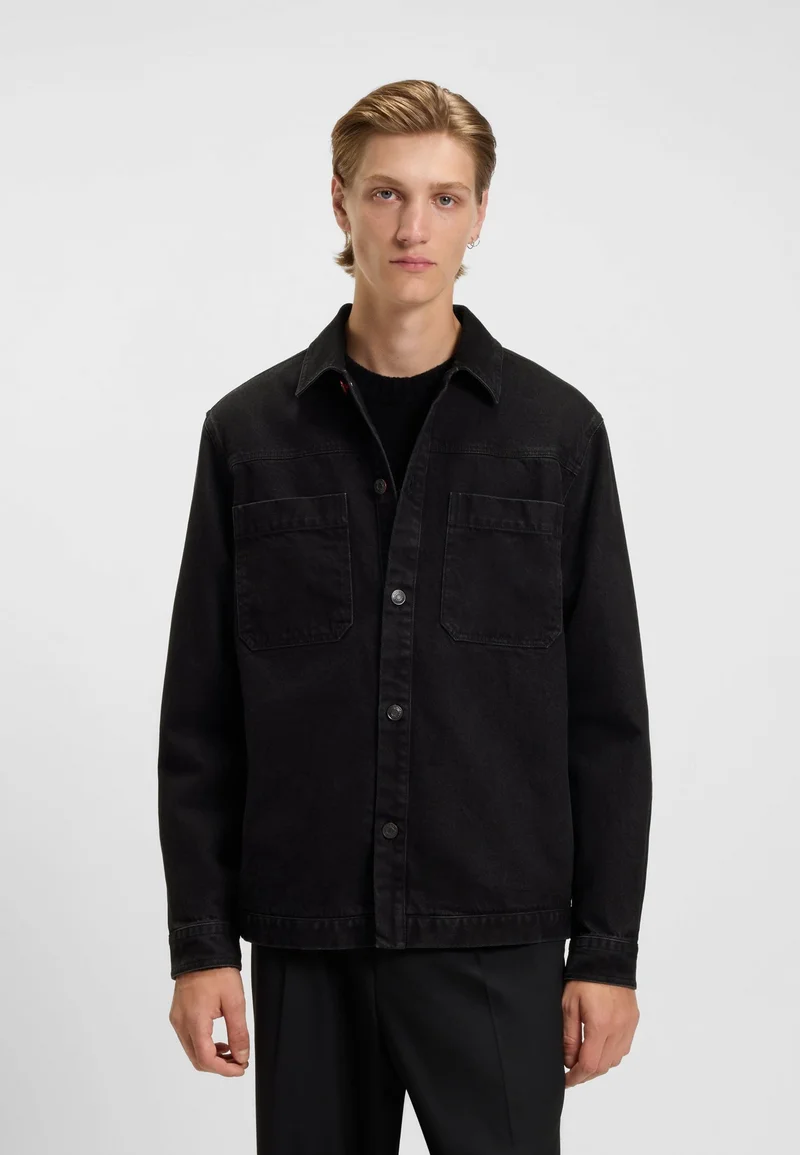 هوجو قميص واسع من قماش الدنيم القطني