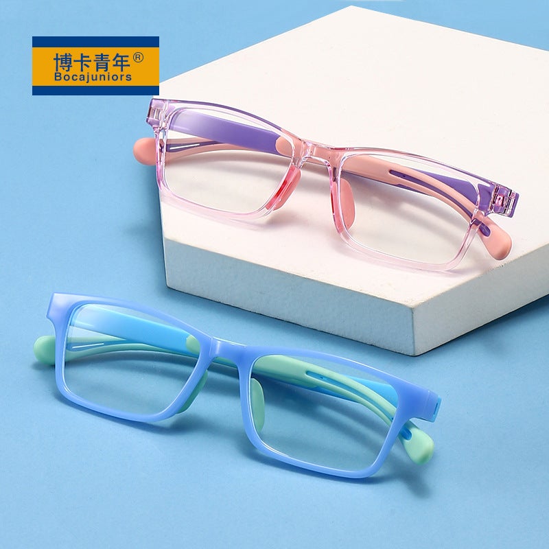 New children's anti-blue light glasses anti-blue light Net class goggles children's flat two-color glasses 91041 - Image 2