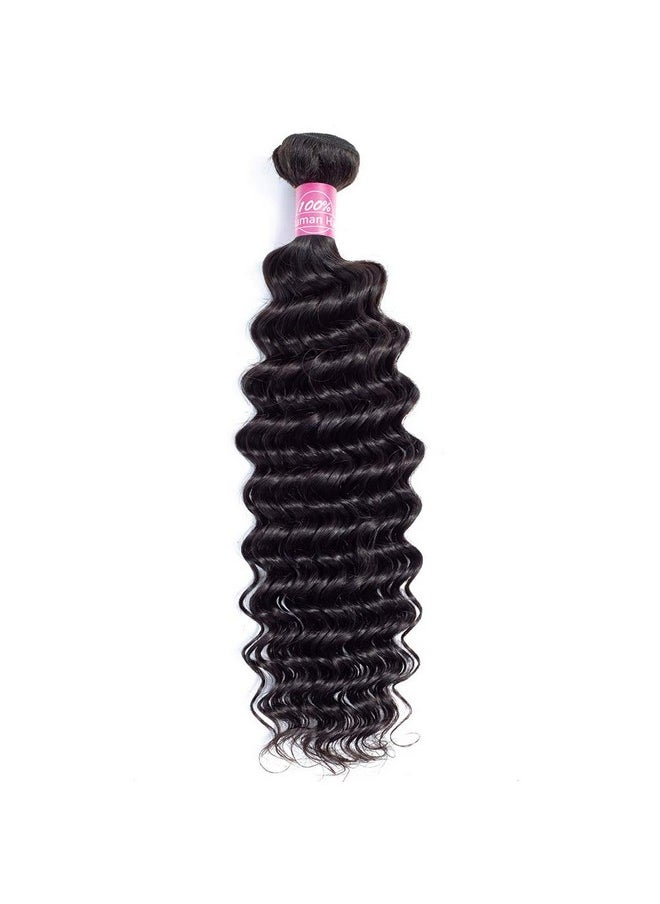 FQ - Brazilian Deep Wave Human Hair Bundles One Bundle 28 Inch Deep Curly Weave Hair Bundles Unprocessed Virgin Brazilian Deep Wave Human Hair Bundles Natural Color - Image 1
