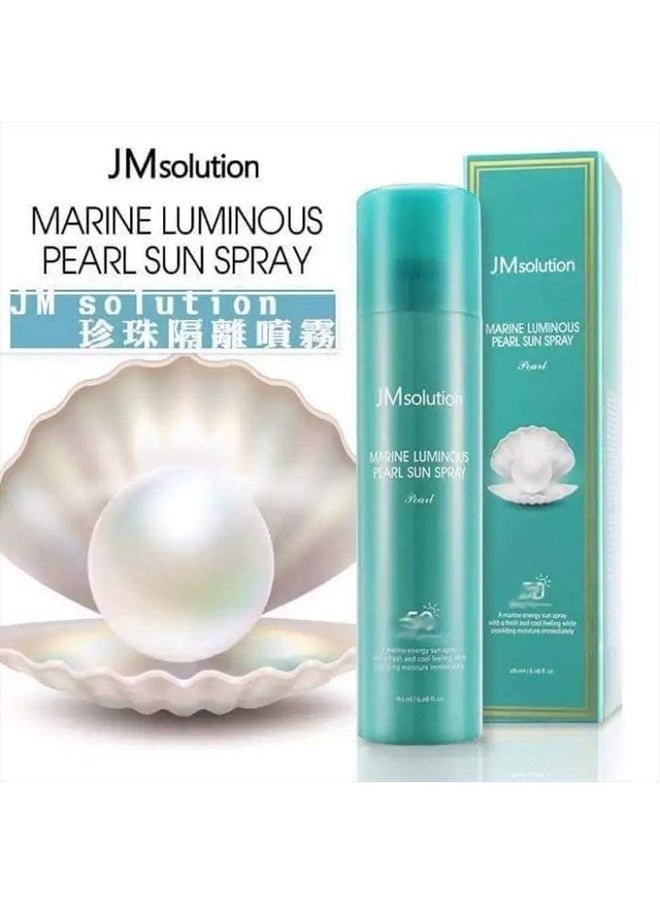 JM SOLUTION - Marine Luminous Pearl Sun Protection Sun Spray SPF50+PA++++ 180ml Korean cosmetics - Image 1