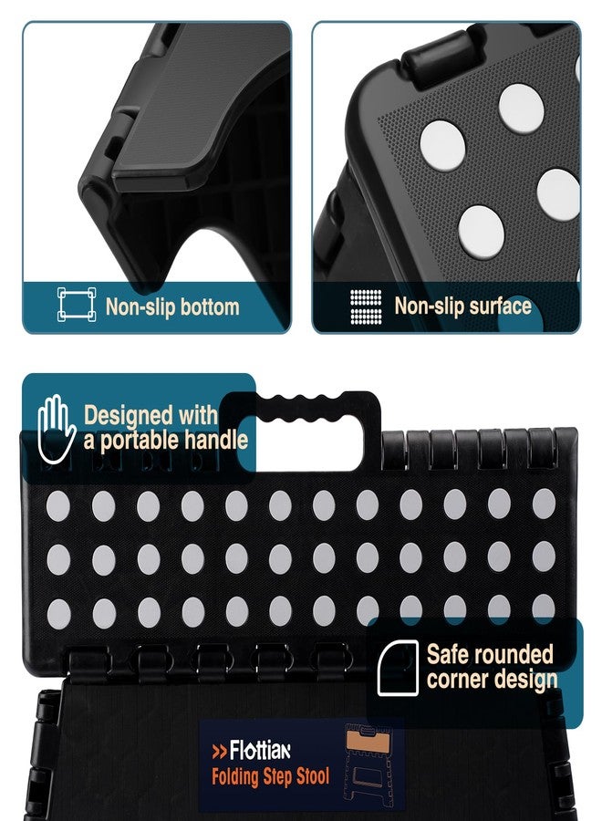 Flottian 5" Folding Step Stool for Adults and Kids 15-Inch Extra Wide Stool Holds Up to 300 lbs,Non-Slip Folding Stools with Handle,Compact Plastic Foldable Step Stool for Bathroom,Kitchen,ect - Image 4