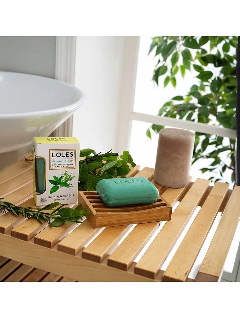 LOLE'S Luxury Pure Natural Soap, Rosemary & Mint Leaf Beauty Bar, Detox & Deep Cleansing Face and Body Care - Vitamin E, SLS-Free, Crisp & Fresh Touch, 100% Vegetable, No Animal Fat, Pack of 2 x 150g - Image 4