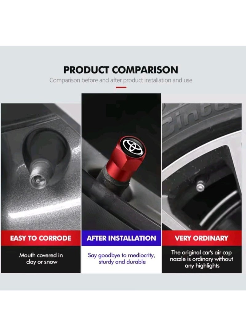 Car Valve Cap Decorative Dustproof Tire Valve Stem Caps (4pcs) Accessories For Toyota RAV4 Corolla Camry Frontier Supra CHR Hilux Tacoma Prado - Image 4