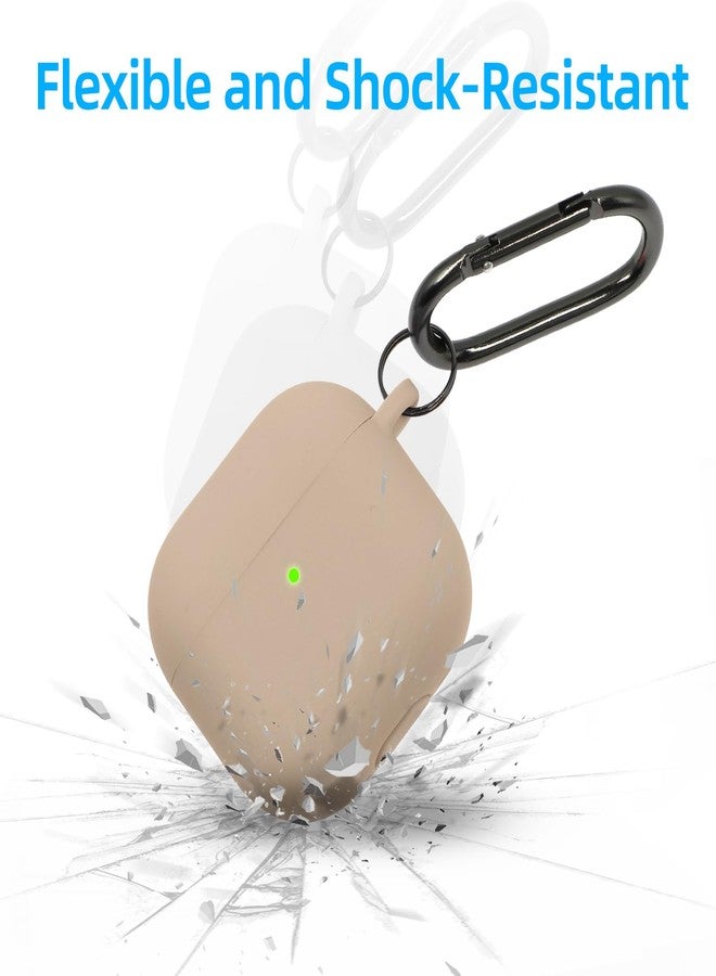 CASEFUN Compatible with AirPods 4 Case 2024, Premium Soft Silicone Protective Case Cover for Apple AirPods 4th Generation with Cleaner Kit, Carabiner and Keychain Accessories for Women Girls - MilkTea - Image 3