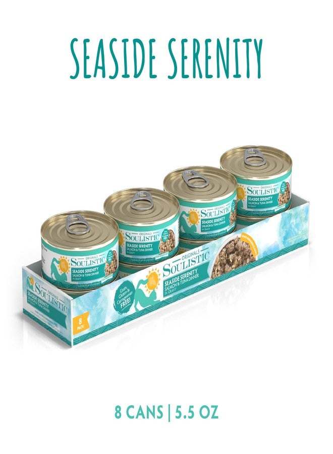 Soulistic Originals Wet Cat Food, Seaside Serenity Salmon and Tuna Dinner in Gravy, 5.5oz Can, Pack of 8 - Image 2