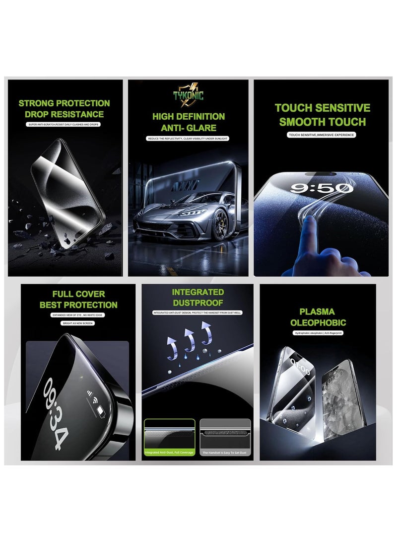 Tempered Glass Screen Protector for iPhone 16 Pro 6.3 inch with Dust Free Easy Application - Ultra Clear, Scratch Resistant, and HD Clear Screen Guard(Clear with Black Edges) - Image 3