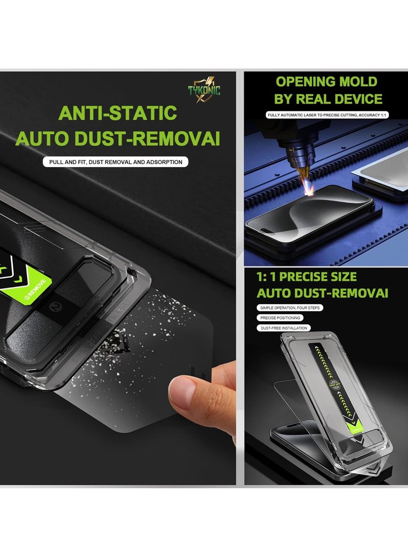 Tempered Glass Screen Protector for iPhone 16 Pro 6.3 inch with Dust Free Easy Application - Ultra Clear, Scratch Resistant, and HD Clear Screen Guard(Clear with Black Edges) - Image 4